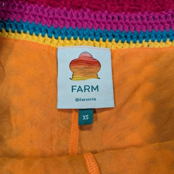 Farm Rio Shorts Womens XS Pink Yellow Striped Scarf Crotched Beach Travel Boho - Picture 5 of 9